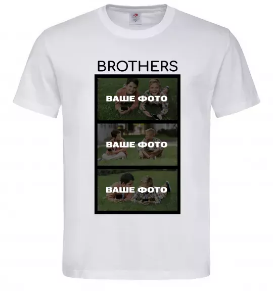 Мужская футболка Brothers Ваше фото Белый фото