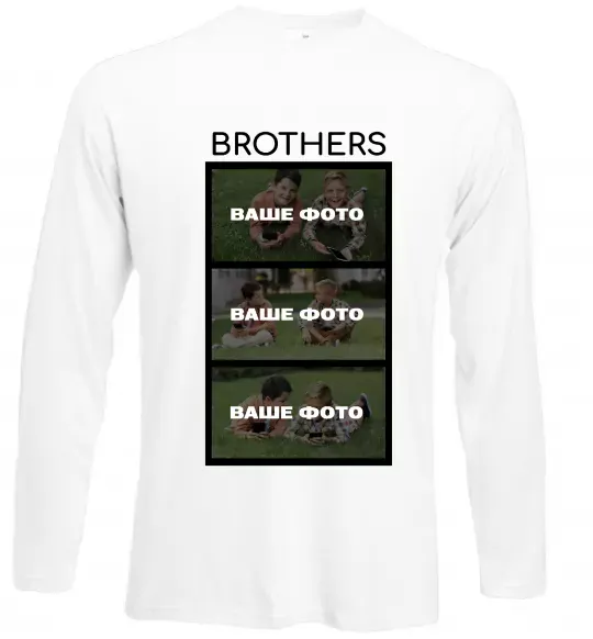 Лонгслив Brothers Ваше фото Белый фото