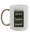 Чашка с цветной ручкой Brothers Ваше фото Золото фото