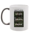 Чашка с цветной ручкой Brothers Ваше фото Серебро фото