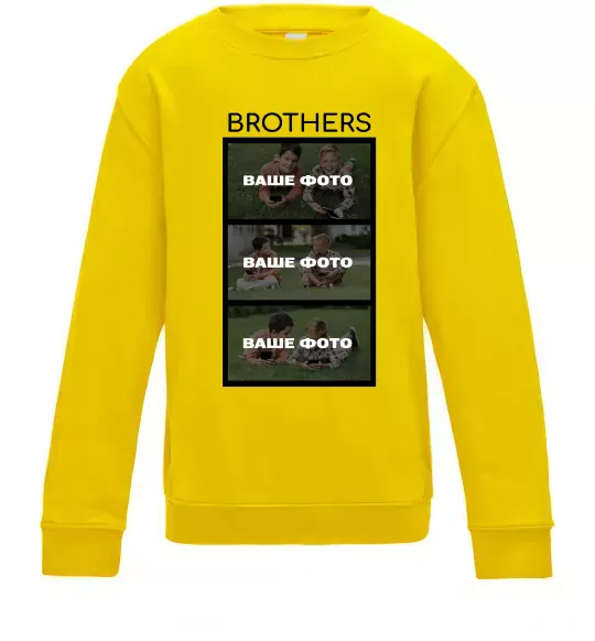 Дитячий світшот Brothers Ваше фото Сонячно жовтий фото