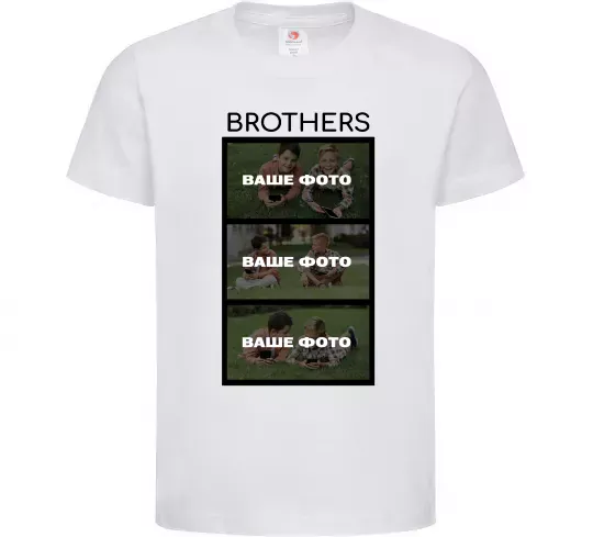 Детская футболка Brothers Ваше фото Белый фото