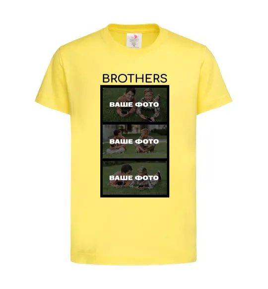 Дитяча футболка Brothers Ваше фото Лимонний фото
