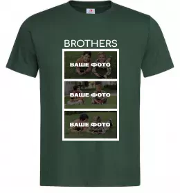 Мужская футболка Brothers Ваше фото Темно-зеленый фото