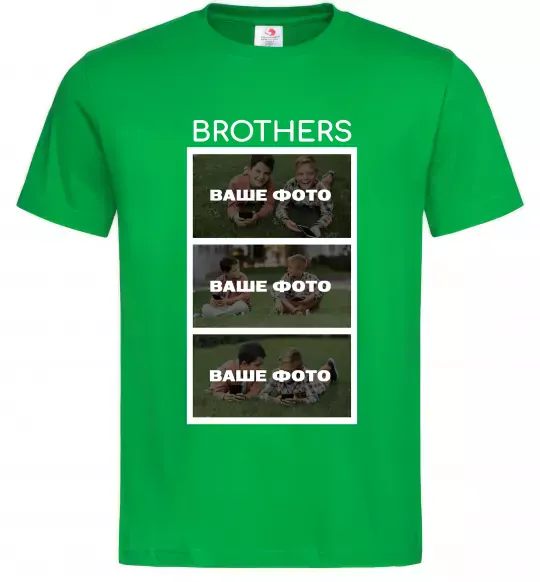 Мужская футболка Brothers Ваше фото Зеленый фото