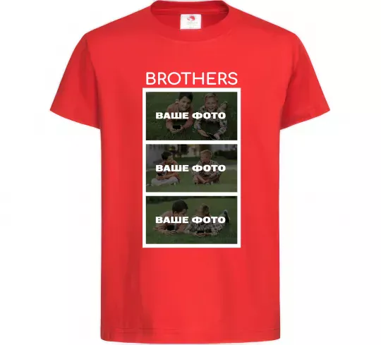 Детская футболка Brothers Ваше фото Красный фото