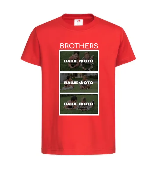 Дитяча футболка Brothers Ваше фото Червоний фото