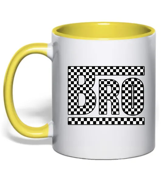 Чашка с цветной ручкой Bro Лимонный фото