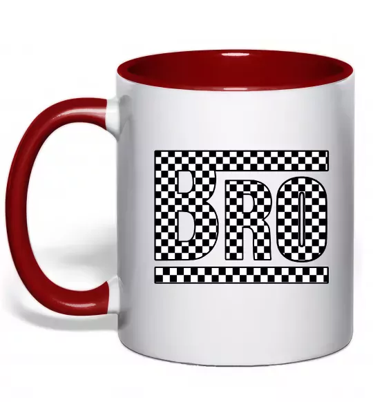 Чашка с цветной ручкой Bro Красный фото