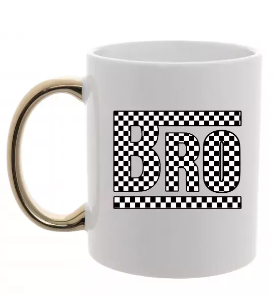 Чашка с цветной ручкой Bro Золото фото