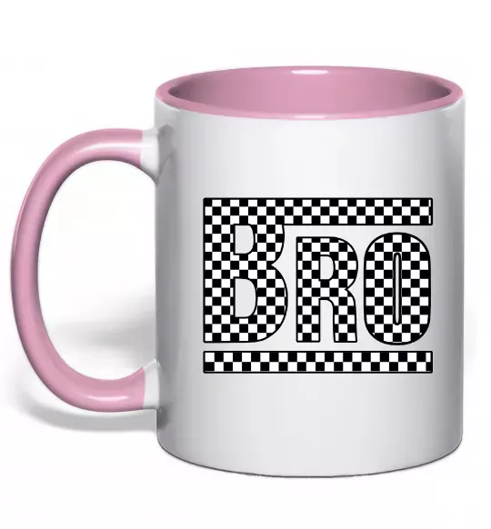 Чашка с цветной ручкой Bro Нежно розовый фото