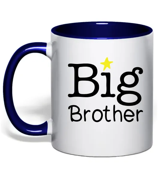 Чашка з кольоровою ручкою Big brother Глибокий темно-синій фото
