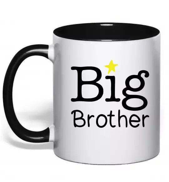 Чашка з кольоровою ручкою Big brother Чорний фото