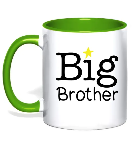 Чашка с цветной ручкой Big brother Лаймовый фото