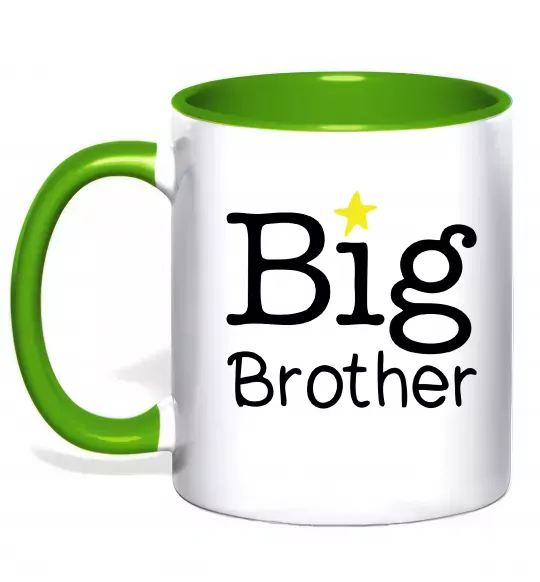 Чашка з кольоровою ручкою Big brother Зелений фото