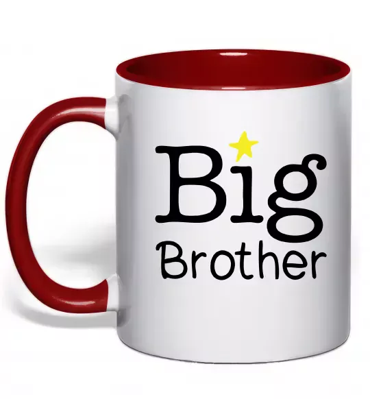 Чашка з кольоровою ручкою Big brother Червоний фото