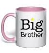 Чашка з кольоровою ручкою Big brother Ніжно рожевий Чашка з кольоровою ручкою Big brother Ніжно рожевий фото
