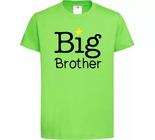 Дитяча футболка Big brother Лаймовий фото