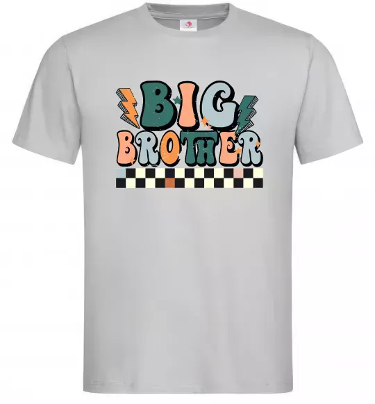Мужская футболка Big brother art Серый фото
