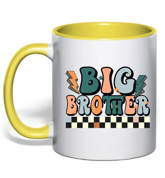 Чашка с цветной ручкой Big brother art Лимонный фото