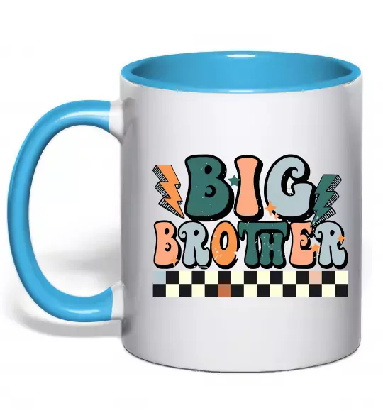 Чашка с цветной ручкой Big brother art Голубой фото