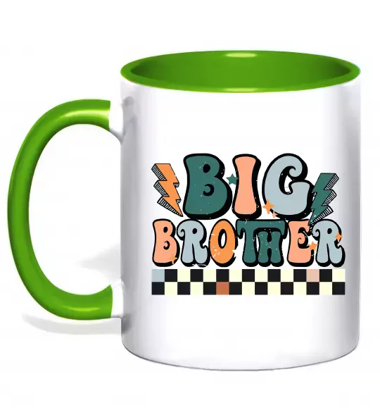 Чашка с цветной ручкой Big brother art Зеленый фото