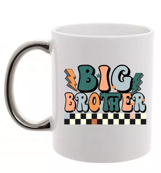 Чашка с цветной ручкой Big brother art Серебро фото