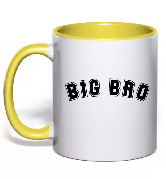 Чашка з кольоровою ручкою Big bro Сонячно жовтий фото