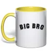 Чашка з кольоровою ручкою Big bro Сонячно жовтий фото