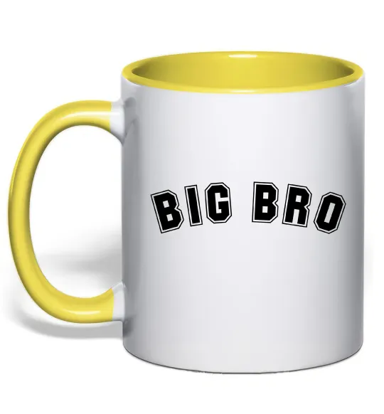 Чашка с цветной ручкой Big bro Лимонный фото