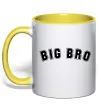 Чашка с цветной ручкой Big bro Лимонный фото