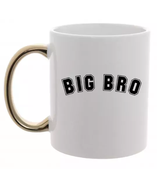 Чашка з кольоровою ручкою Big bro Золото фото