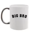 Чашка з кольоровою ручкою Big bro Срібло фото
