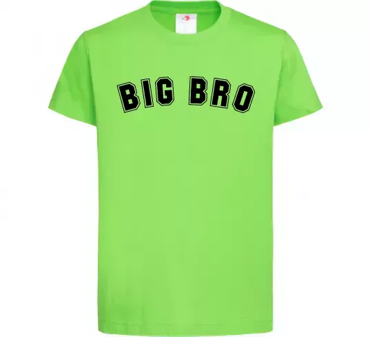 Дитяча футболка Big bro Лаймовий фото