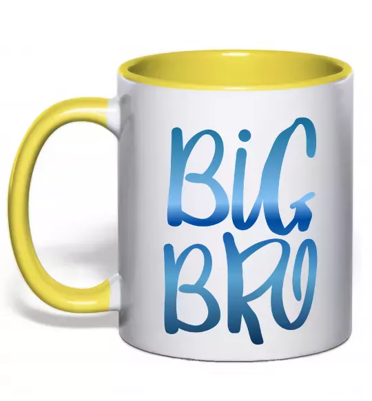 Чашка с цветной ручкой Big bro gradient Солнечно желтый фото