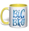 Чашка с цветной ручкой Big bro gradient Солнечно желтый Чашка с цветной ручкой Big bro gradient Солнечно желтый фото
