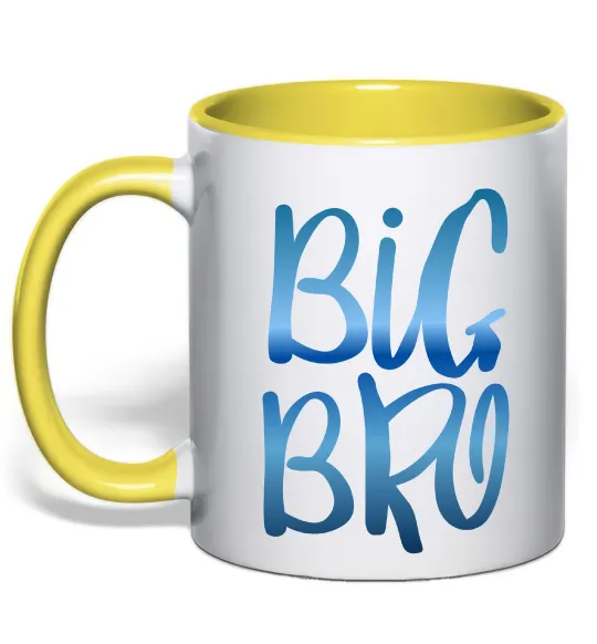 Чашка з кольоровою ручкою Big bro gradient Лимонний фото