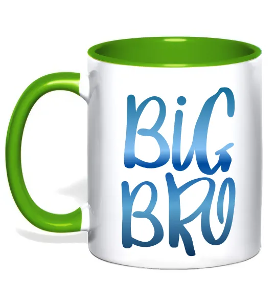 Чашка з кольоровою ручкою Big bro gradient Лаймовий фото