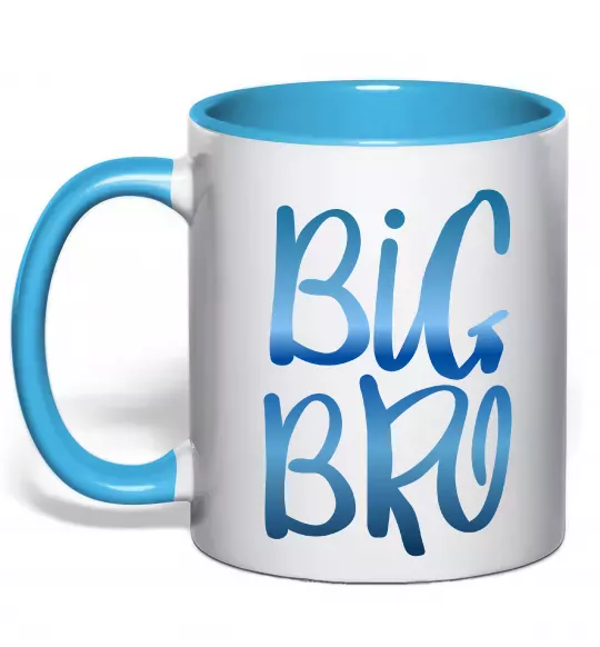 Чашка с цветной ручкой Big bro gradient Голубой фото