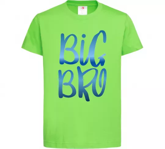 Дитяча футболка Big bro gradient Лаймовий фото