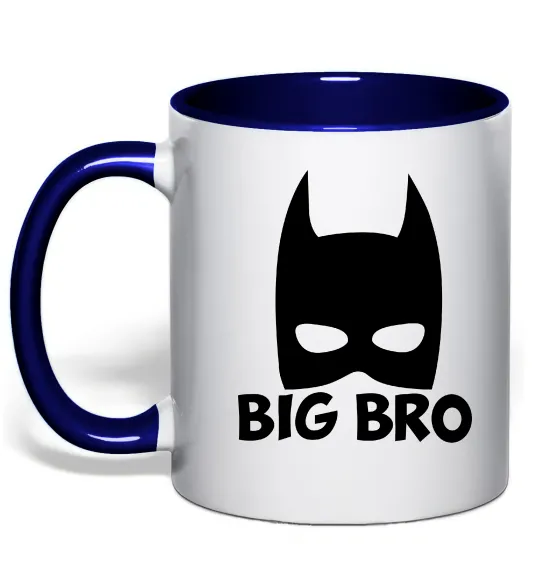Чашка с цветной ручкой Big bro batman Глубокий темно-синий фото