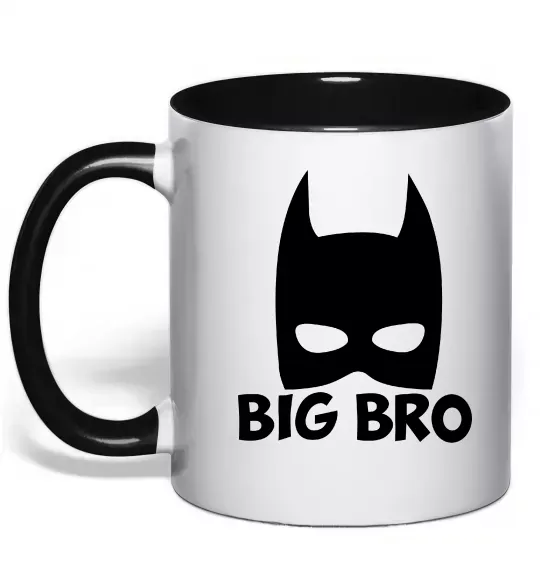 Чашка с цветной ручкой Big bro batman Черный фото