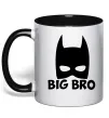 Чашка с цветной ручкой Big bro batman Черный фото