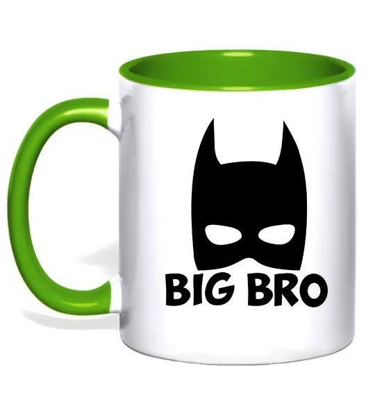 Чашка с цветной ручкой Big bro batman Лаймовый фото