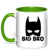 Чашка с цветной ручкой Big bro batman Лаймовый фото