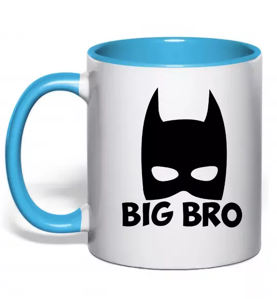 Чашка с цветной ручкой Big bro batman Голубой фото