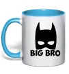 Чашка с цветной ручкой Big bro batman Голубой фото