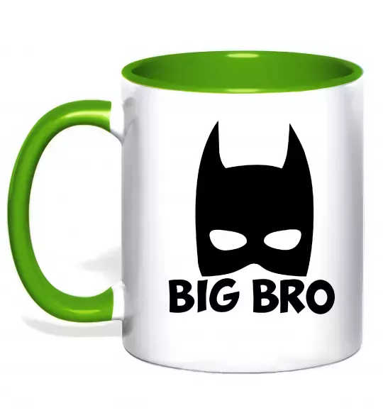 Чашка с цветной ручкой Big bro batman Зеленый фото