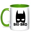 Чашка с цветной ручкой Big bro batman Зеленый фото