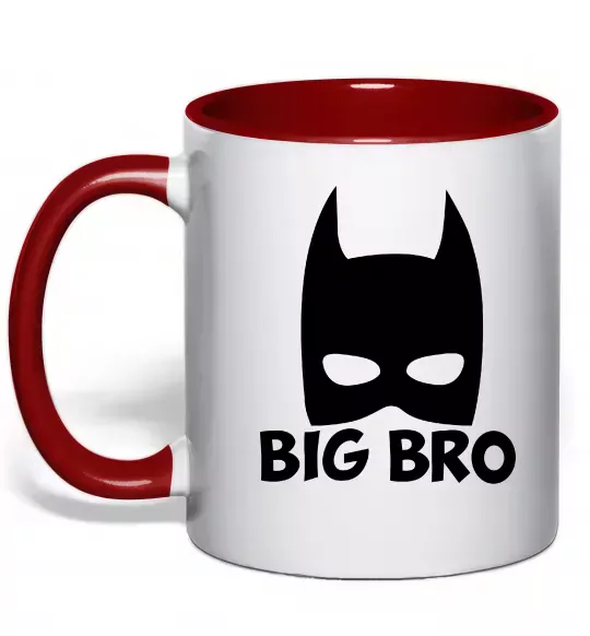 Чашка с цветной ручкой Big bro batman Красный фото